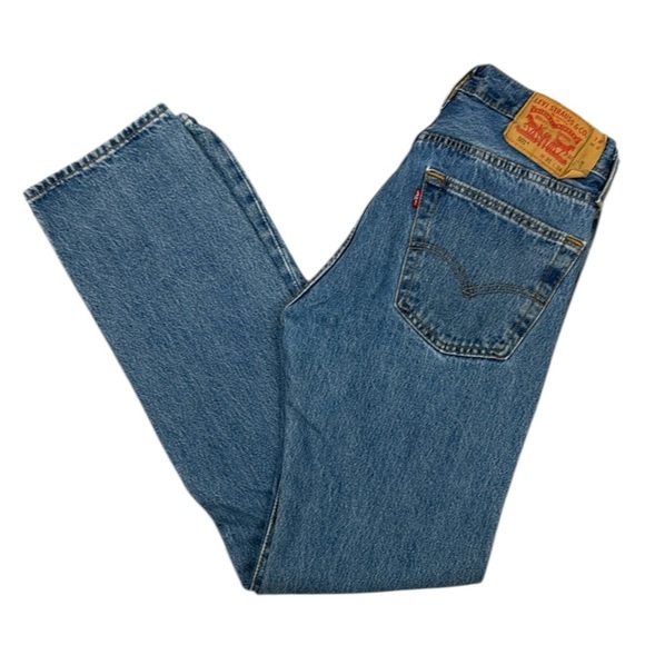 Levi's Classic 501 Button Fly Blue Straight Jeans Classic Fit - Picture 1 of 13